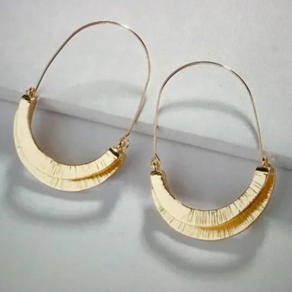 Anthropologie Jewelry - Gold Hoop Earrings Anthropologie